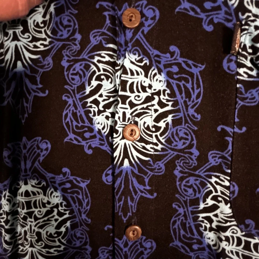 Vintage Pineapple Connection Shirt Mens 4XL Black Hawaiian Tribal‎ Tropical 90s